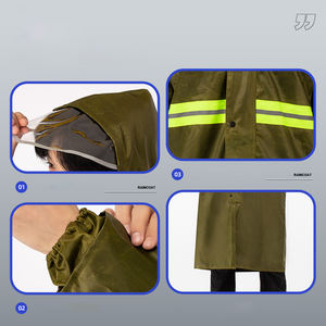 Jas hujan tahan air DD2180, jas hujan garis reflektif, tahan air, mantel panjang, jaket hujan, pakaian luar ruangan, ringan, mendaki gunung - Product Image 4