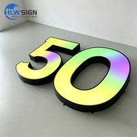 Solution d'installation IP65, enseigne lumineuse LED, enseigne personnalisée, enseigne RVB, chiffres multicolores changeants pour l'extérieur