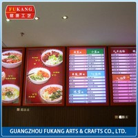 Nouveau panneau de menu mené par restauration rapide de restaurant de publicité