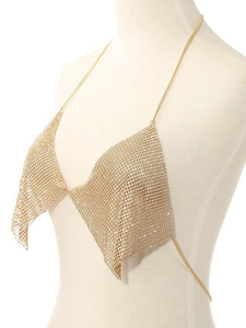 Оптовая продажа, Блестящие Блестки со стразами, цепочка для тела, бюстгальтер, украшения для тела - Product Image 4