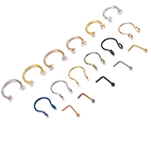 Gaby - Anillo de Nariz Curvo en Forma de L de Acero Quirúrgico 316L, Joyería para Piercing de Septum para Mujer - Product Image 6