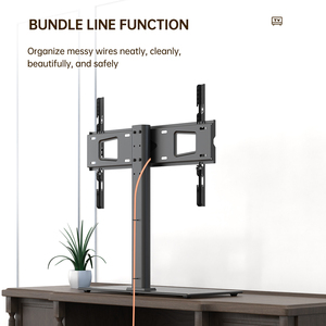 <span class=keywords><strong>Support</strong></span> de télévision universel moderne pour téléviseurs de 32 à 65 pouces, réglable en hauteur, avec cadre en acier et verre trempé, supporte 99 livres, inclinable - Product Image 5