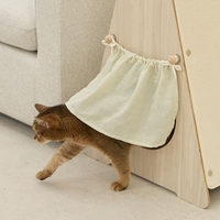 Nouvelle Conception Personnalisée 2025 – Maison pour Chat Moderne de Luxe Classique en Bois Écologique, 2 Niveaux, Apaisante, en Peluche Crème de Noël