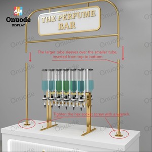 Exhibidor de Perfumes Desmontable Personalizado, Barra de Perfumes Móvil, Diseño de Quiosco Pequeño para Perfumes - Product Image 4