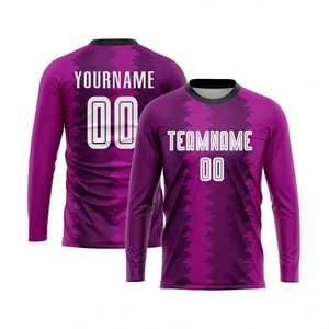 NUEVA Camiseta de Fútbol de Manga Larga Morada Premium, Transpirable, para Deportes de Equipo, para Entrenamiento de Clubes y Partidos de Liga - Product Image 1