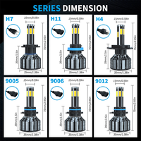 HYNBYZJ - Luces LED para Automóvil H4 H7 H1 H8 H11 H9 9005 9006, Bombillas LED para Faros Delanteros de 80 W, 9012 5202, Luz Alta y Baja