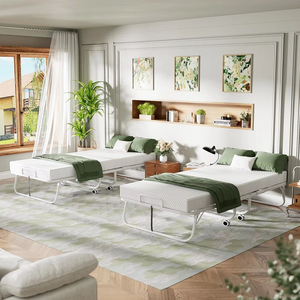 <span class=keywords><strong>Lit</strong></span> d'appoint pliant <span class=keywords><strong>en</strong></span> acier soudé de luxe avec roulettes et poches de rangement, matelas inclus, idéal pour hôtel, bureau, dortoir - Vente <span class=keywords><strong>en</strong></span> gros - Product Image 4