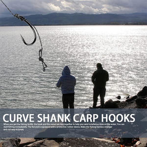 12pcs Crochets de <span class=keywords><strong>carpe</strong></span> à tige courbe sans ardillon Matériel de pêche en eau douce/salée pour les plates-formes de cheveux utilisés dans la pêche à la <span class=keywords><strong>carpe</strong></span> - Product Image 5