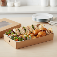 Coffret Traiteur Innovant à Fermeture Latérale avec Plateau et Fenêtre de Présentation pour Solutions de Vente à Emporter en Boulangerie