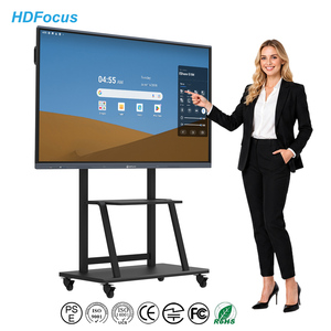Tableau blanc interactif HDFocus de 98 pouces, tableau intelligent 4K, écran tactile double système d'exploitation, affichage tout-en-un pour le mairie et les salles de conférence - Product Image 1
