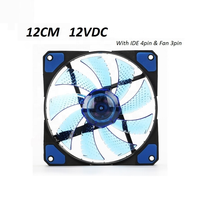 Aigo — ventilateur pour dissipateur thermique, ventilateur de refroidissement avec caoutchouc Anti-Vibration, pour boîtier d'ordinateur, 12V, 120mm, 15 LED