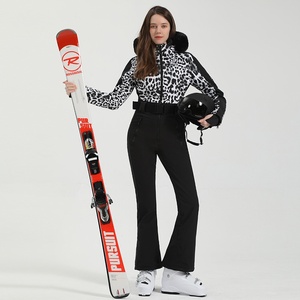 Nouvelle combinaison de ski pour <span class=keywords><strong>femme</strong></span> avec capuche et fermeture éclair, imperméable, coupe-vent, chaude, <span class=keywords><strong>pantalon</strong></span> de <span class=keywords><strong>neige</strong></span> professionnel, combinaison de ski une pièce - Product Image 2