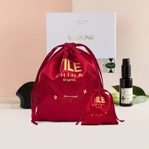 Sacs de rangement de poussière de soie de luxe avec Logo personnalisé, sacs à cordon en Satin pour sacs à main chaussures bottes