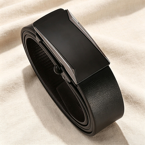 Boucle à cliquet géométrique classique, boucle coulissante automatique en alliage de zinc noir pour ceintures en cuir pour hommes, attache élégante pour ceinture - Product Image 6