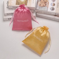 Sacs à cordon personnalisés réutilisables en satin de soie or rose, écologiques, pour emballage de cadeaux et extensions capillaires, sacs anti-poussière
