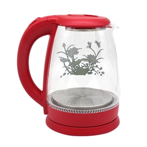High Boron Glass 1.8L <b>Kettle</b> Red Plastic 1500W Boiling Glass Pot Auto Power Off Function - Product Image 5