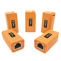 Kit Penguji Kabel Jaringan Rsrteng untuk RJ45, Cat5, Cat6, 5E, 6E, Mengukur Panjang, Lokasi Kesalahan Kotak Host/Tester, Sirkuit Pendek
