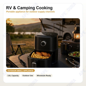 Friteuse à air portable 24V 250W 3L pour voiture, camion, <span class=keywords><strong>camping</strong></span>-<span class=keywords><strong>car</strong></span>, <span class=keywords><strong>camping</strong></span>, extérieur avec prise allume-cigare - Product Image 2