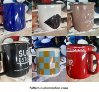 Tasse Émaillée Blanche Sublimation pour Cadeaux Noël Vente Chaude 350ml 500ml 750ml 1200ml 3000ml, Mug de Camping, Tasse à Café, Tasse à Lait