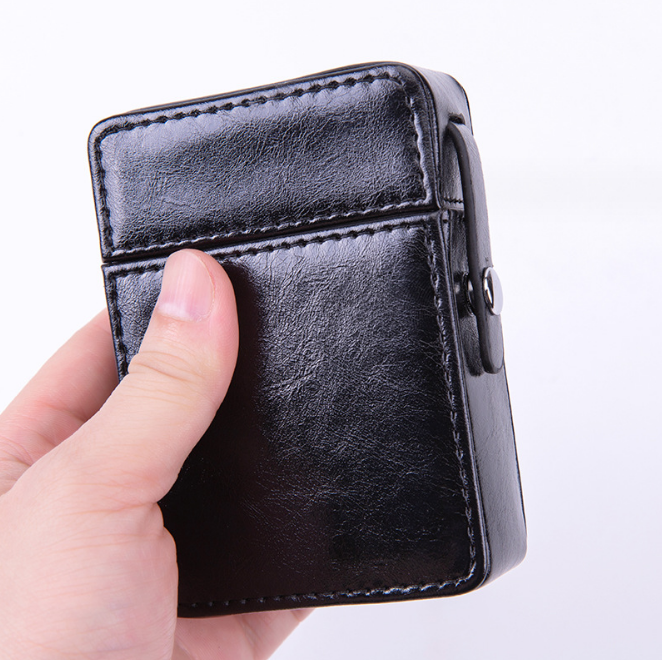cigarette bag box Large Capacity Case for 40 Cigarettes Gray Its strong structure and unbeatable stability protects your cigarette from water and rains Leather Cigarette Box - Durable
