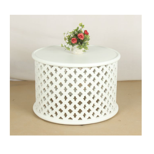 Table basse ronde moderne en bois massif avec étagère de rangement pour meubles de salon à la maison - Product Image 6