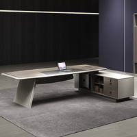 Ensemble de chaises de bureau Boss Desk Ensemble de chaises de bureau en forme de L Design modulaire Lampe de bureau moderne Style de luxe