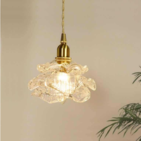 Lampe suspendue en verre rose de luxe à la française, style rétro en cuivre, pour salon, chambre à coucher, restaurant, bar