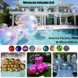 Smooth Big Silver <b>Shiny</b> <b>Balls</b> <b>Inflatable</b> Reflective Mirror Balloons Sphere PVC <b>Inflatable</b> Mirror <b>Balls</b> - Product Image 3
