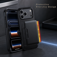 Voor 18 17 Pro Max TPU+PC Armor Fashion schokbestendige portemonnee-hoes met verborgen kaartsleuf