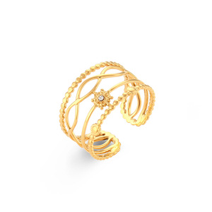 Design europeo americano di lusso leggero di nicchia per le donne in acciaio inossidabile Multi-stile scavato d'oro popolare in Cross-Border - Product Image 4