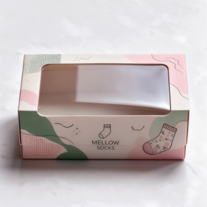 Boîtes d'emballage personnalisées pour chaussettes avec fenêtre, en carton, pour cadeaux, avec logo imprimé en gros - Product Image 3