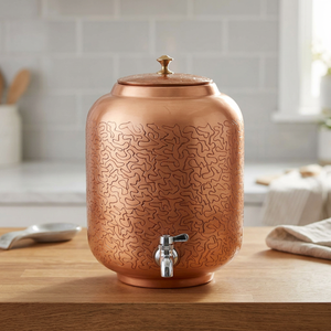 Distributeur d'eau en cuivre pur poli de haute qualité, style traditionnel et moderne, avec placage/gravure personnalisés, pour la maison et la décoration de mariage Orion - Product Image 3