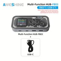 Aweshine FB03 Hub USB3.1 10GBps multifonction à 6 ports avec charge rapide QC & PD pour outils de réparation de téléphone portable