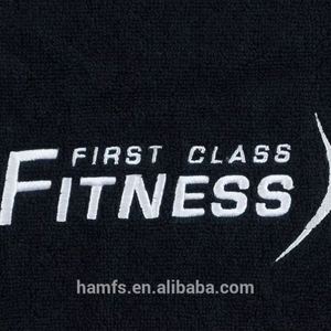 Serviette de sport/fitness personnalisée en coton 100% certifié OEKO-TEX, écologique, couleur unie, avec logo brodé - Product Image 3