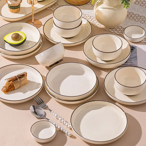 Assiettes à dîner en céramique en gros, saladier, service <span class=keywords><strong>de</strong></span> table pour 12 <span class=keywords><strong>personnes</strong></span>, <span class=keywords><strong>ensemble</strong></span> <span class=keywords><strong>de</strong></span> <span class=keywords><strong>vaisselle</strong></span> <span class=keywords><strong>de</strong></span> <span class=keywords><strong>8</strong></span> pouces, <span class=keywords><strong>vaisselle</strong></span> en porcelaine nordique - Product Image 4