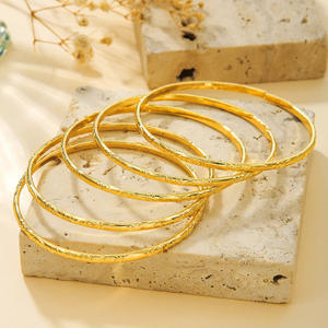 卸売り14k金メッキクーパー厚さ3MMハワイアンジュエリー7ピース/セット女性パーティー用ファッショナブルなバングル - Product Image 3