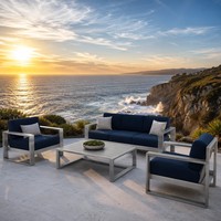 Ensemble de canapés modernes pour l'extérieur, chaise de loisirs, meubles de luxe en teck pour patio, balcon, jardin, imperméable et durable