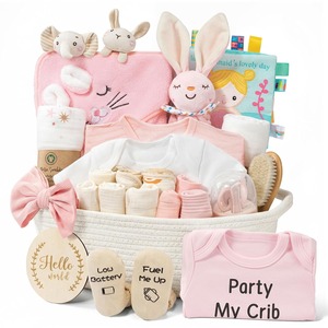 Set Regalo per Neonati, Cesto Portatile con Coperta Comfort e Peluche, Regalo per Bebè - Product Image 1