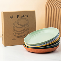 Precio de fábrica Material PP Vajilla 8 piezas Platos grandes Juego de platos de plástico irrompibles