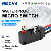 Micro-interrupteur étanche WZ100A05-W2 avec fil, étanchéité IP67, divers styles disponibles, fabriqué en usine, rouleau en laiton, courant élevé 10A