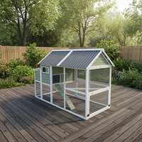 Cage à poules multi-niveaux en bois, moderne, écologique, durable, anti-évasion, maison pour animaux, mobilier pour animaux, imprimé pour l'hiver