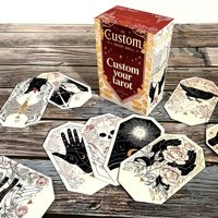 Cartes de tarot hexagonales éducatives personnalisées, boîte rigide, estampage à chaud doré, guide d'entertainment personnalisé, jouet éducatif en papier