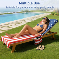 Housse de chaise longue personnalisée avec drapeau national, en microfibre, séchage rapide, pour piscine, transat, plage, avec poches, pour bronzer sur la terrasse