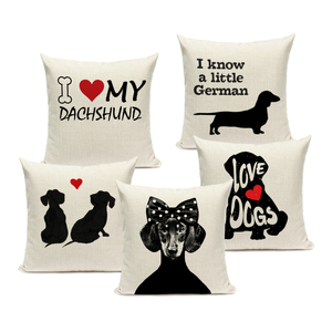 G & D Dachshund Động Vật Nhà Sofa Trang Trí Đệm Bìa Ghế Tùy Chỉnh Linen Ném Gối Trường Hợp - Product Image 1
