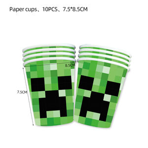 Decoraciones para Fiesta de Cumpleaños de Niño, Baby Shower, Artículos para Fiesta Temática de Juegos del Mundo Infantil, <span class=keywords><strong>Kit</strong></span> de Vajilla Desechable - Product Image 4