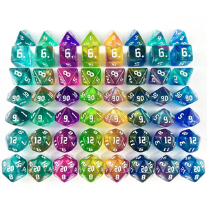 Meilleur populaire nouvelle version usine chine Double couleur paillettes 7 pièces jeu de dés RPG mdn jeu de société <span class=keywords><strong>Warhammer</strong></span> - Product Image 2