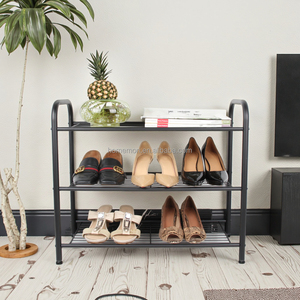 3-Tier miễn phí đứng kim loại giày giá với khung vững chắc dễ dàng để cài đặt lưu trữ giá kệ cho tủ quần áo - Product Image 3