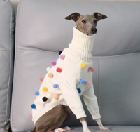 Nouveau pull de Noël festif à col montant en tricot pour chien, idéal pour les lévriers italiens et les whippets – Vêtement d'hiver pour animaux de compagnie