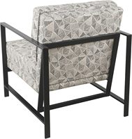 Fauteuil d'appoint moderne en tissu capitonné avec accoudoirs et rembourrage en mousse |   Meubles de maison pour salon et chambre - Lignes grises