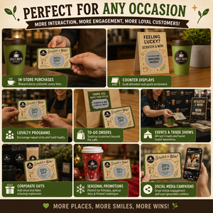 Cartes à gratter promotionnelles pour café, design gratuit, cartes de réduction, idéales pour attirer les clients et ajouter des surprises - Product Image 6